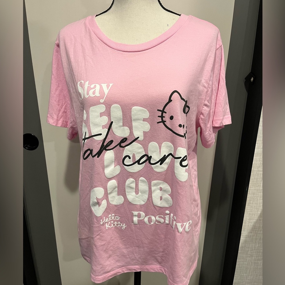 Hello Kitty Pink Self Love Club T-Shirt Large